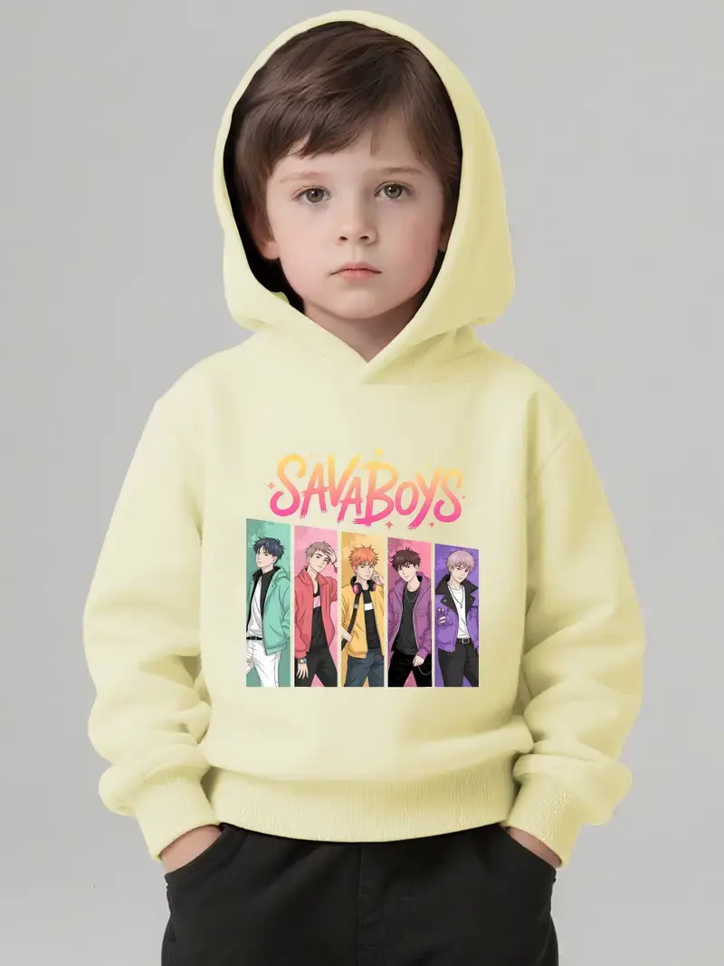 Thumbnail: Boys' Korean Wave Graphic Hoodie - SavaBoys