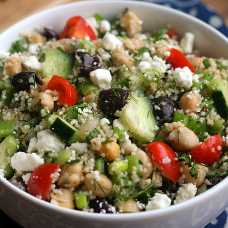 Greek Couscous Chickpea Salad