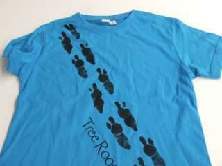 Thumbnail: kids tshirts crew neck with black logo or footprints front and back