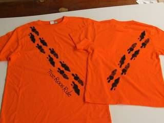 Thumbnail: mens tshirts Crew neck footprints front and back