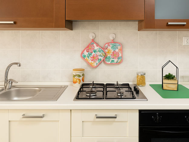 Cucina attrezzata dell’appartamento King con soffitto a cupola ispirato all’antica Pompei – Domus Annae B&B Pompei