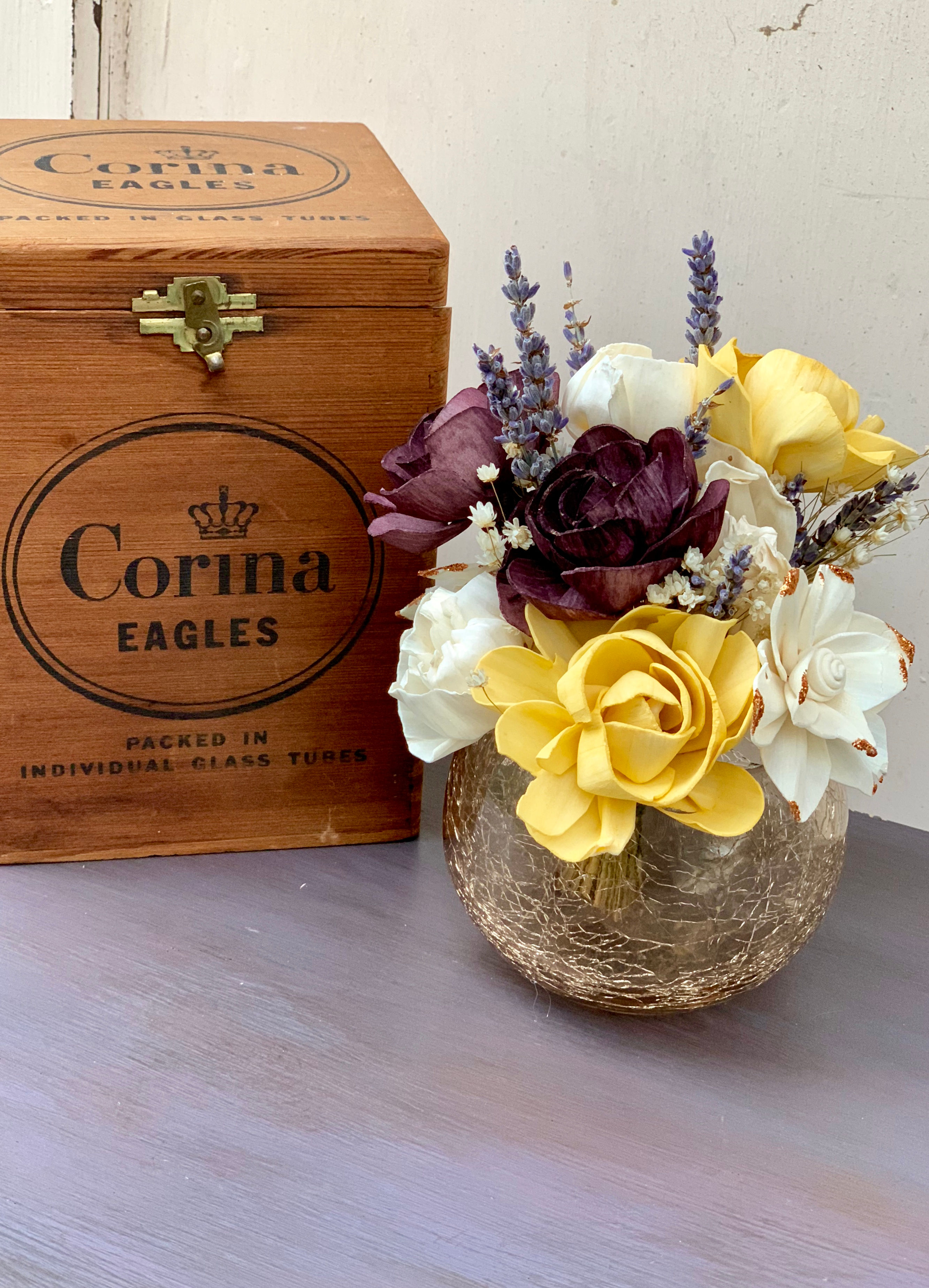 Mustard and Ox blood table top arrangement 