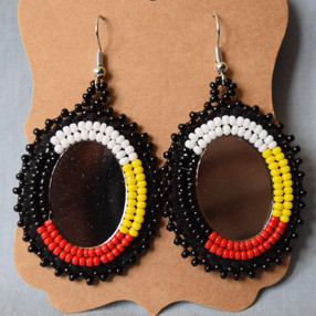 Maggie Steawrt - Medicine wheel beaded earrings.JPG