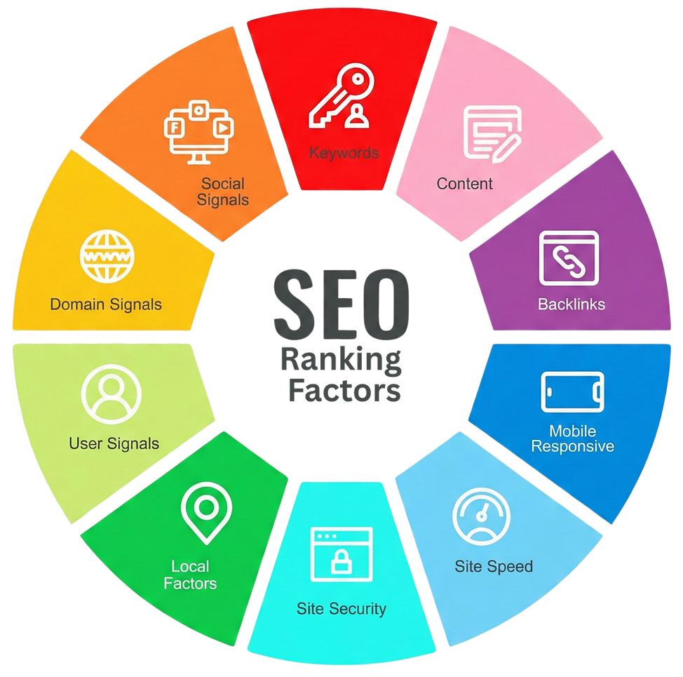 Local SEO ranking factors infographic for home service businesses