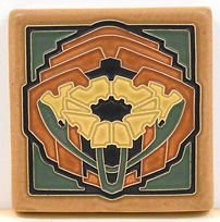 arts and crafts tile poppy daffodil