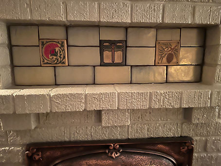 Custom Fireplace with Arts and Crafts Tiles