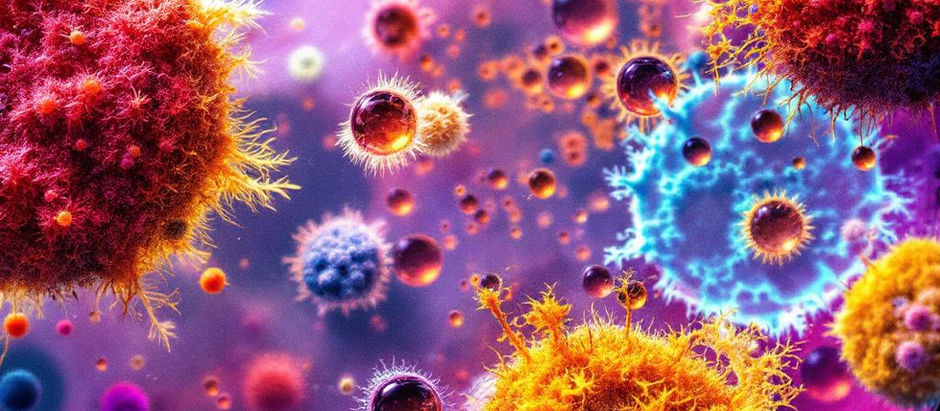 Laboratório realizando análise de suplementos alimentares com equipamentos cromatográficos e espectrométricos.