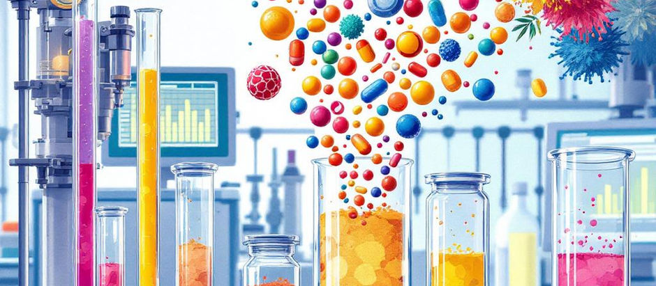 Laboratório realizando análise simultânea de múltiplos nutrientes em suplemento.