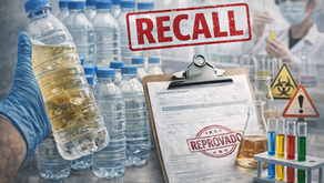 Recall de água engarrafada por substância estranha acende alerta sanitário. Entenda os riscos envolvidos e por que análises laboratoriais são essenciais para garantir segurança e conformidade.