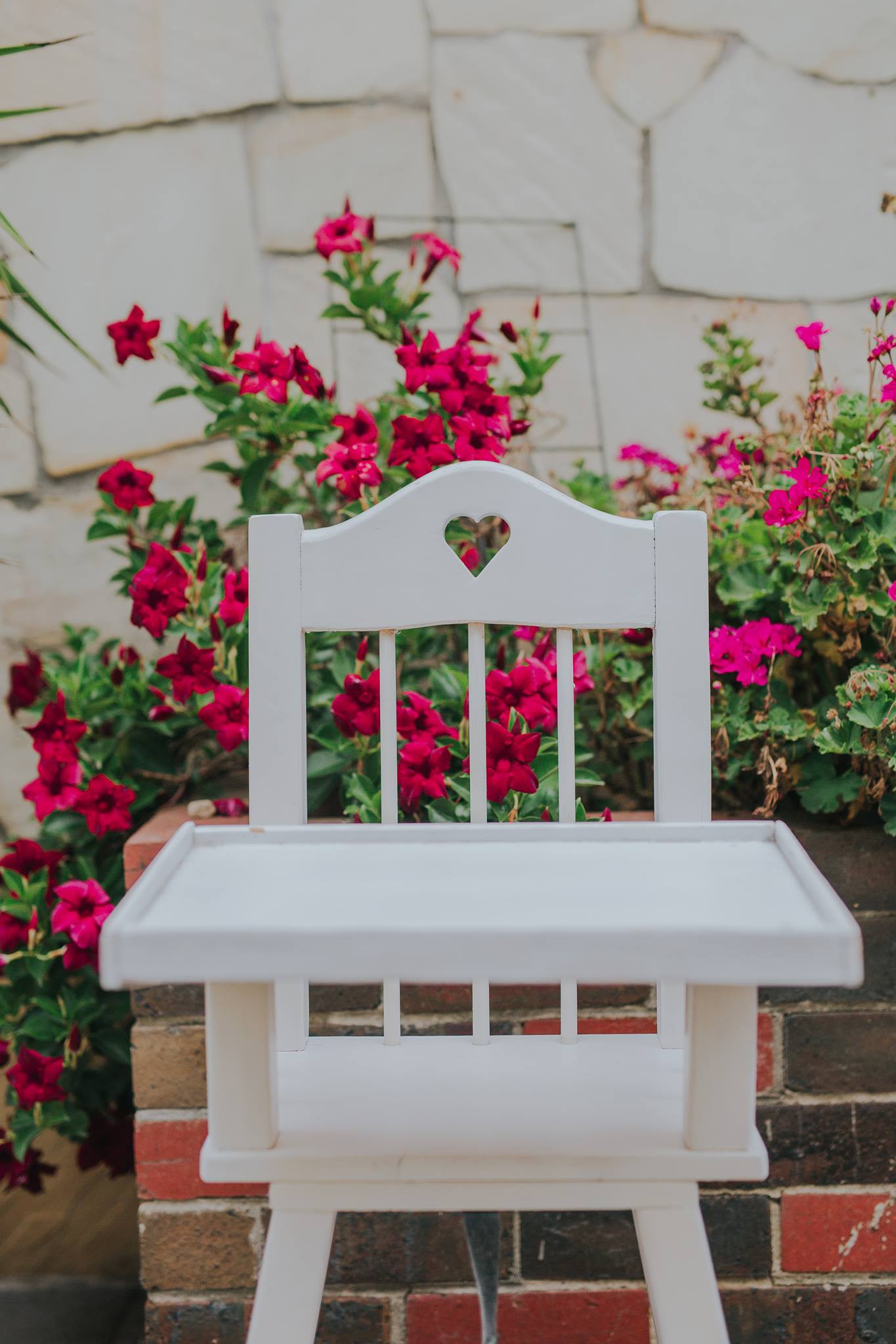 White Wooden Baby High Chair