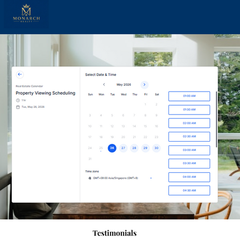 CALENDAR APPOINTMENT SCHEDULE
