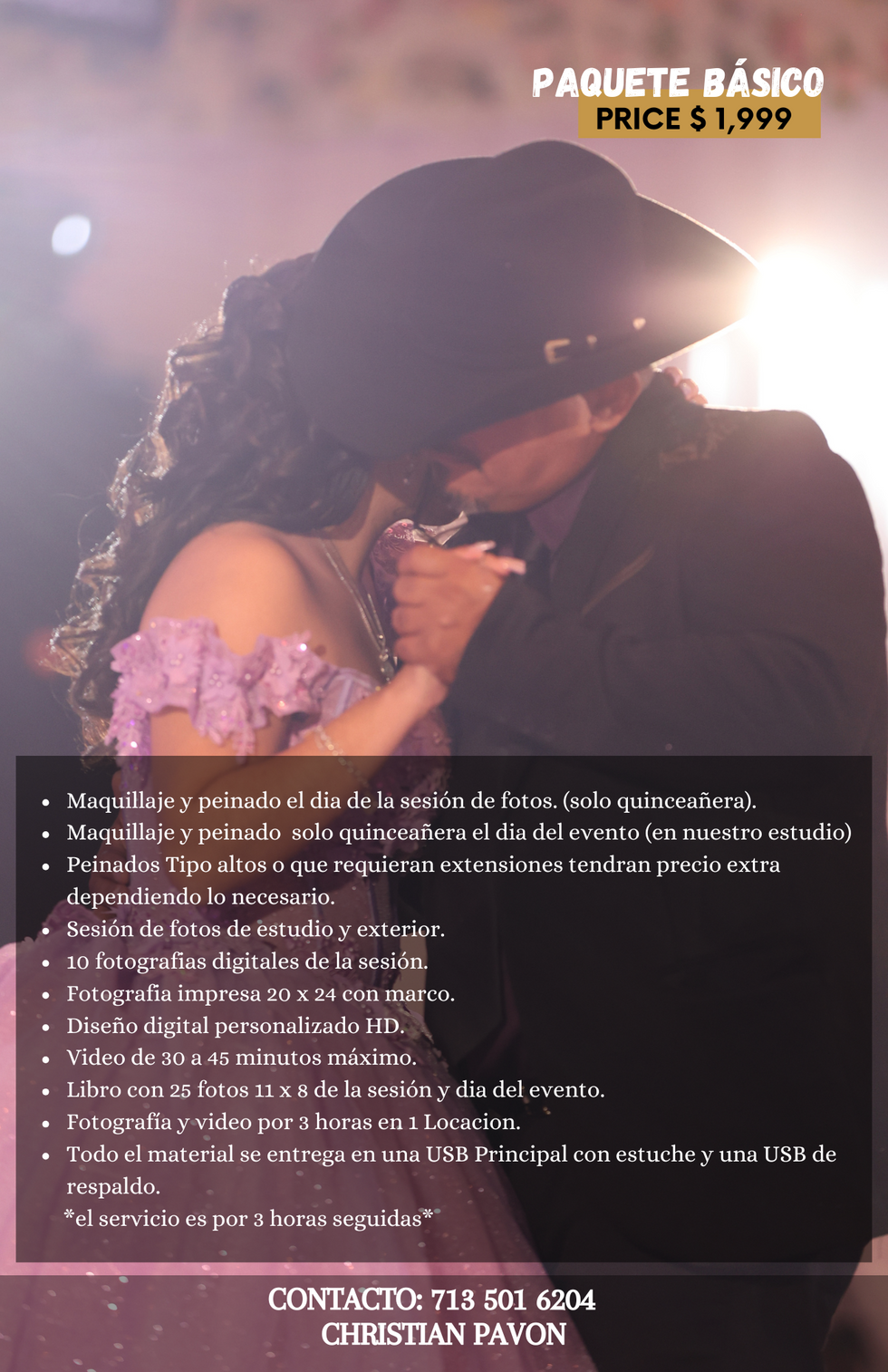 Catálogo de Paquetes de Fotografía Profesional Moderno Dorado y Negro (5.5 x 8.5 in) (1)