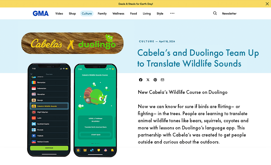 Cabelas x Duolingo PR headline (1).png
