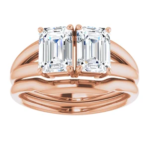 Rose Gold Toi et Moi ring