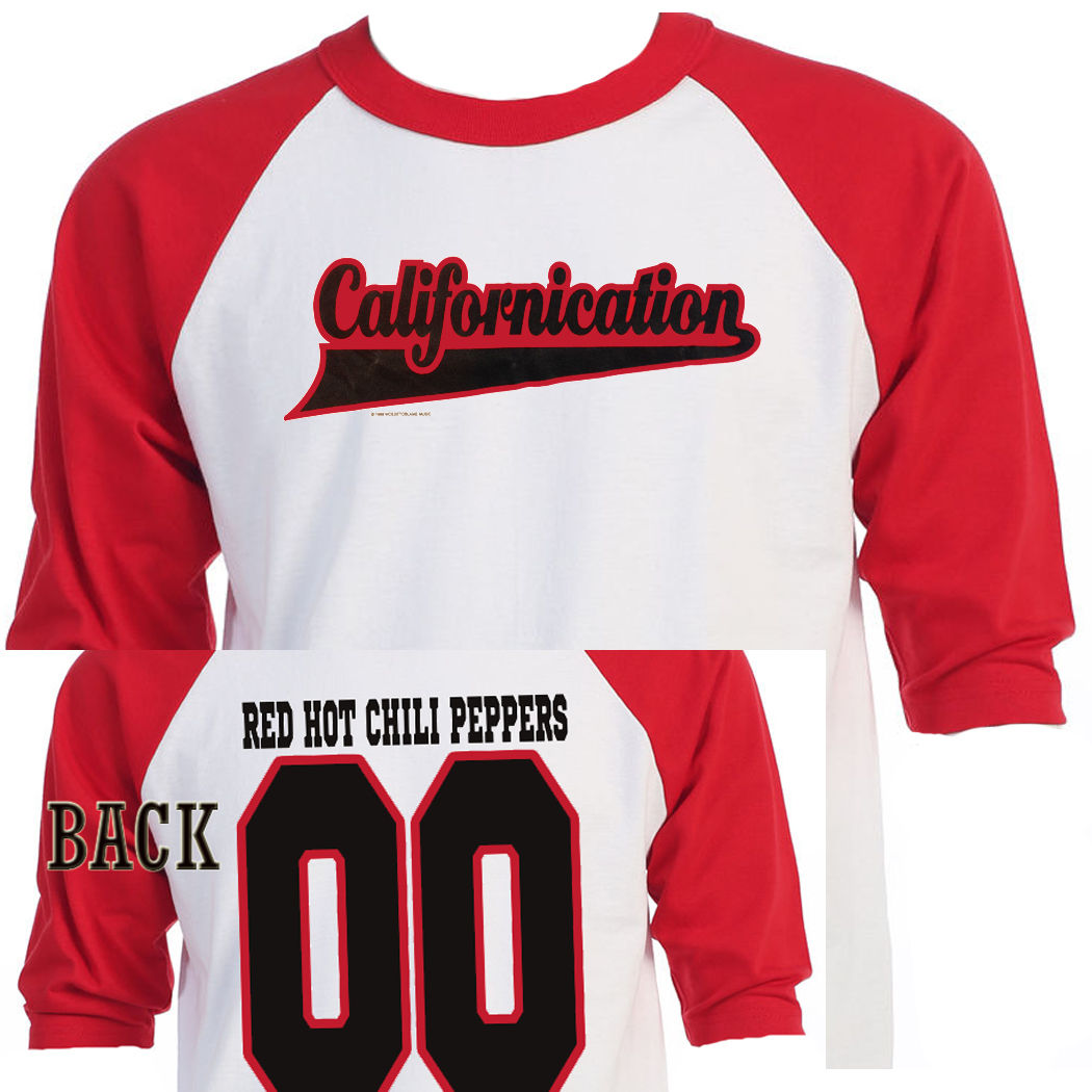 RED HOT CHILI PEPPERS, CALIFORNACATION, MENS RED SLEEVE SM-3XL T-122