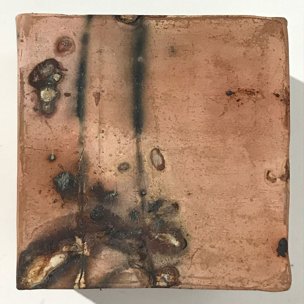 Thumbnail: Cube - Large, Saggar Fired by Sandra McLintock