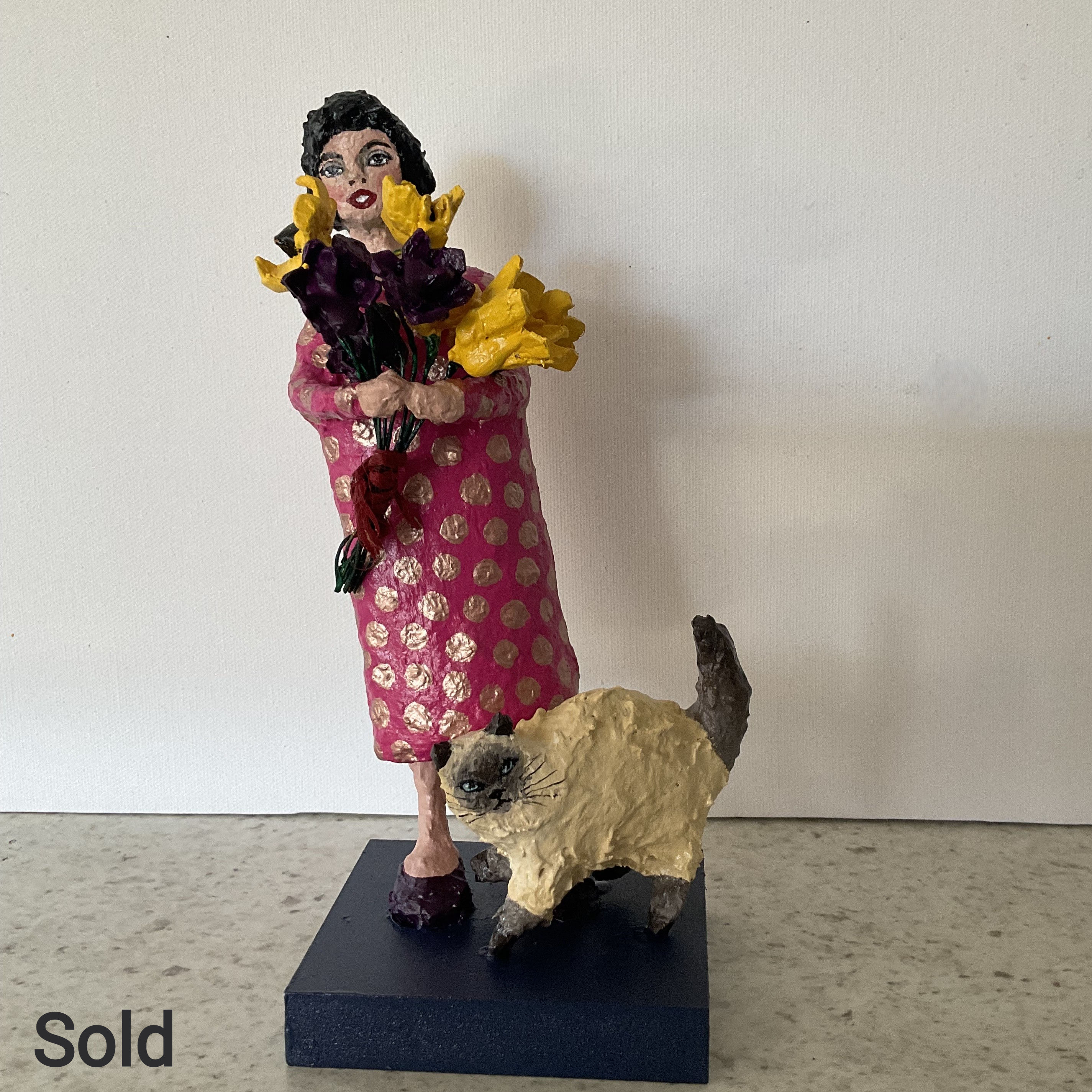 Woman With Bunch Of Flowers by Bonnie Stretton