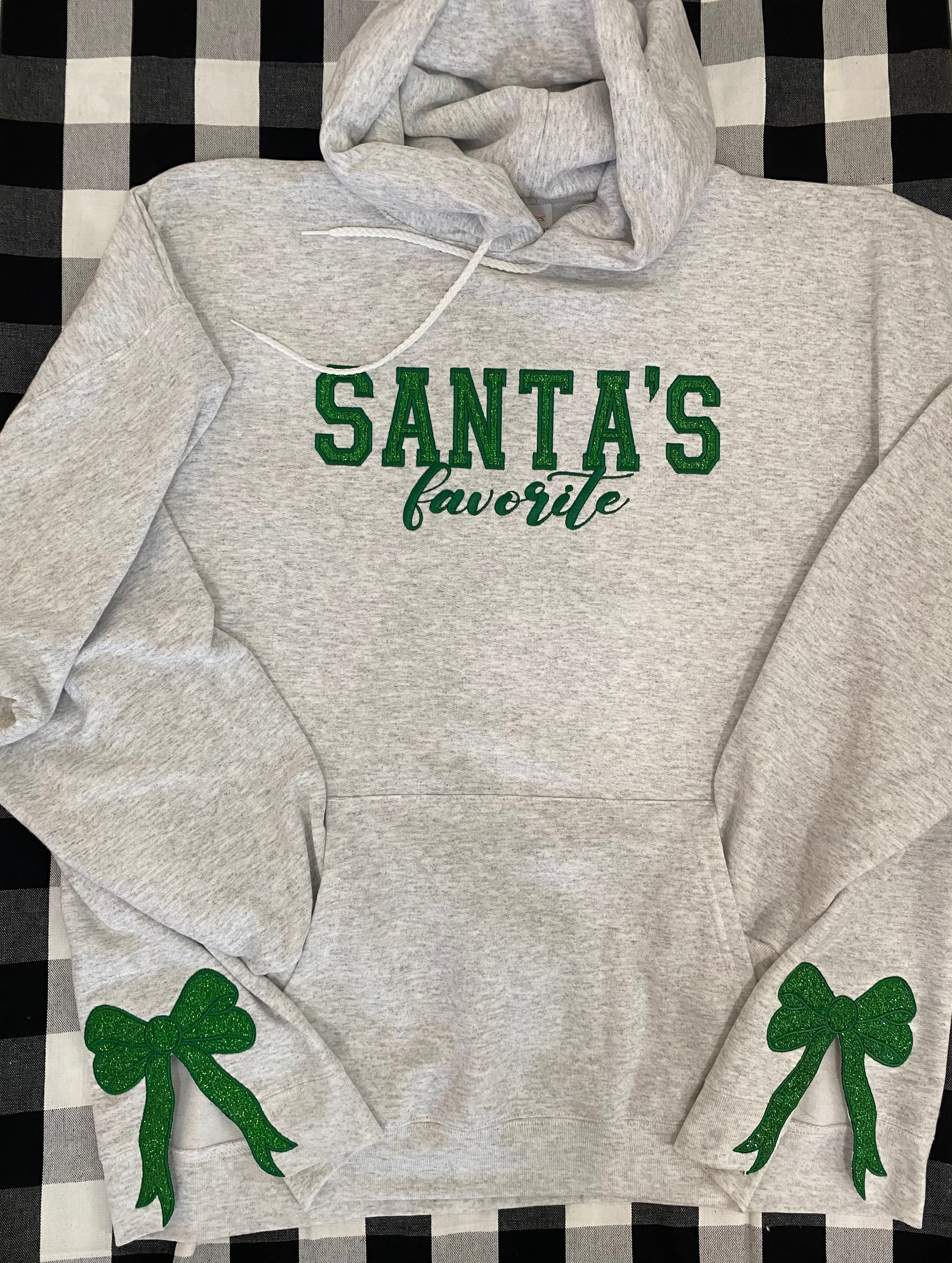 Santa’s Favorite Hoodie with Side Bow