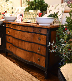 Antique Statement Chest with Classic Black Accent