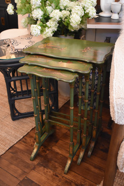 Set of 3 Chinoiserie Nesting Tables
