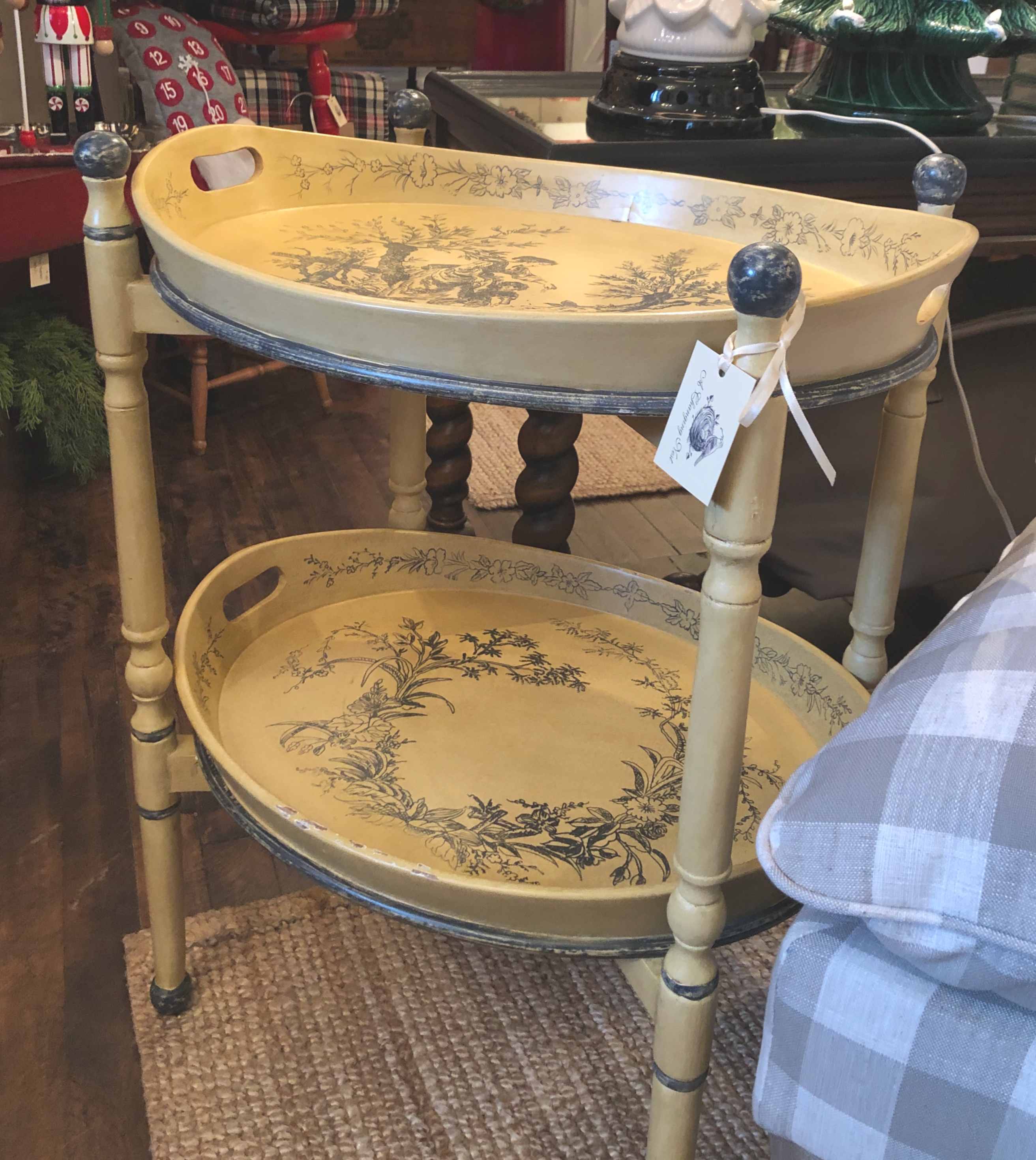 Two-Tiered Vintage Tray Shelf