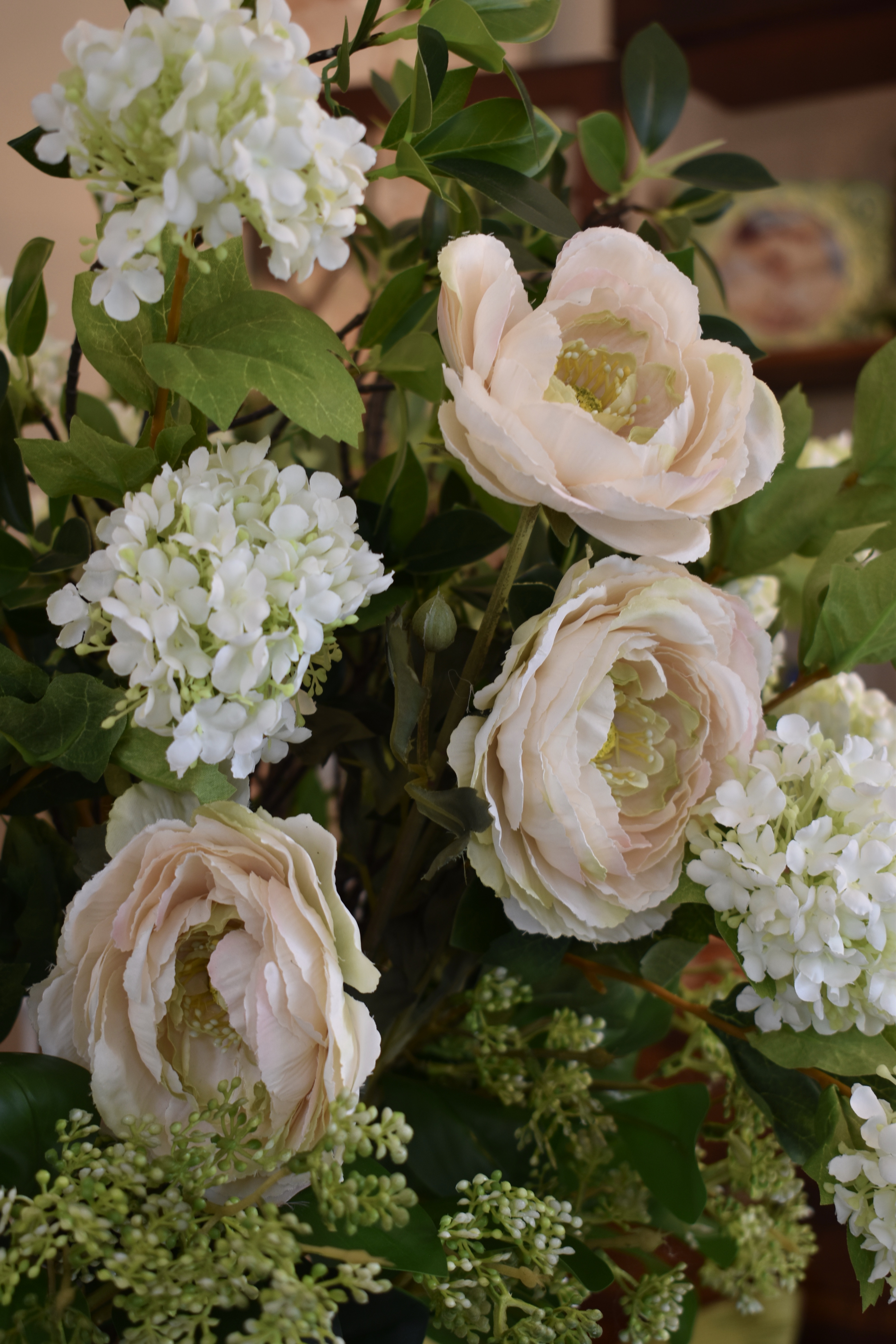 Herbaceous Peony, White Hydrangea, & Mini Berry