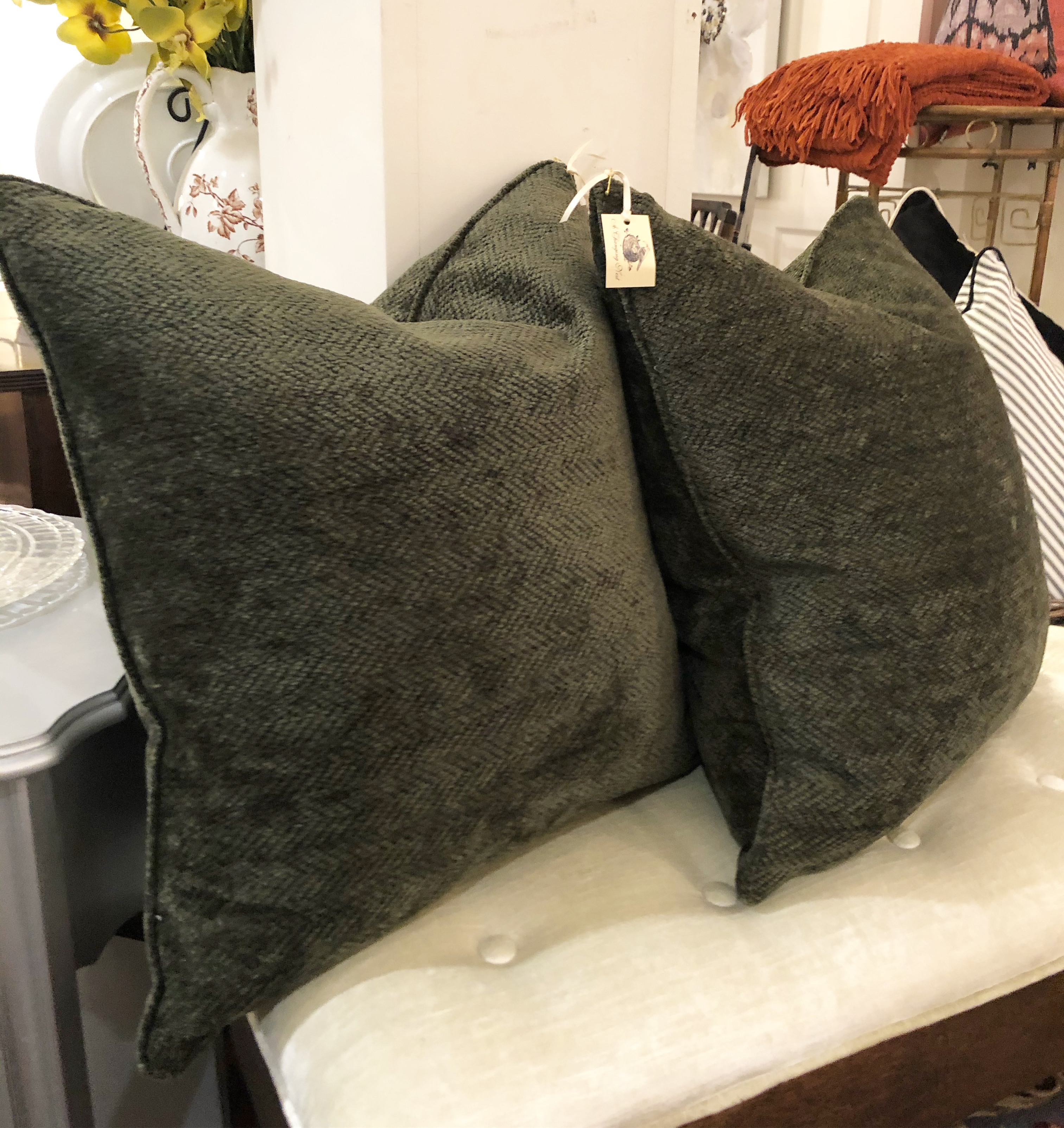 Custom Dark Green Cushion