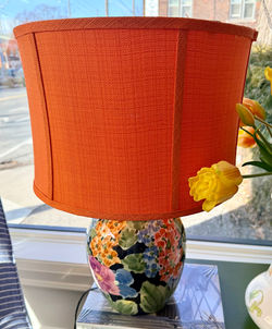 Vintage Hand Painted Lamp from Italy