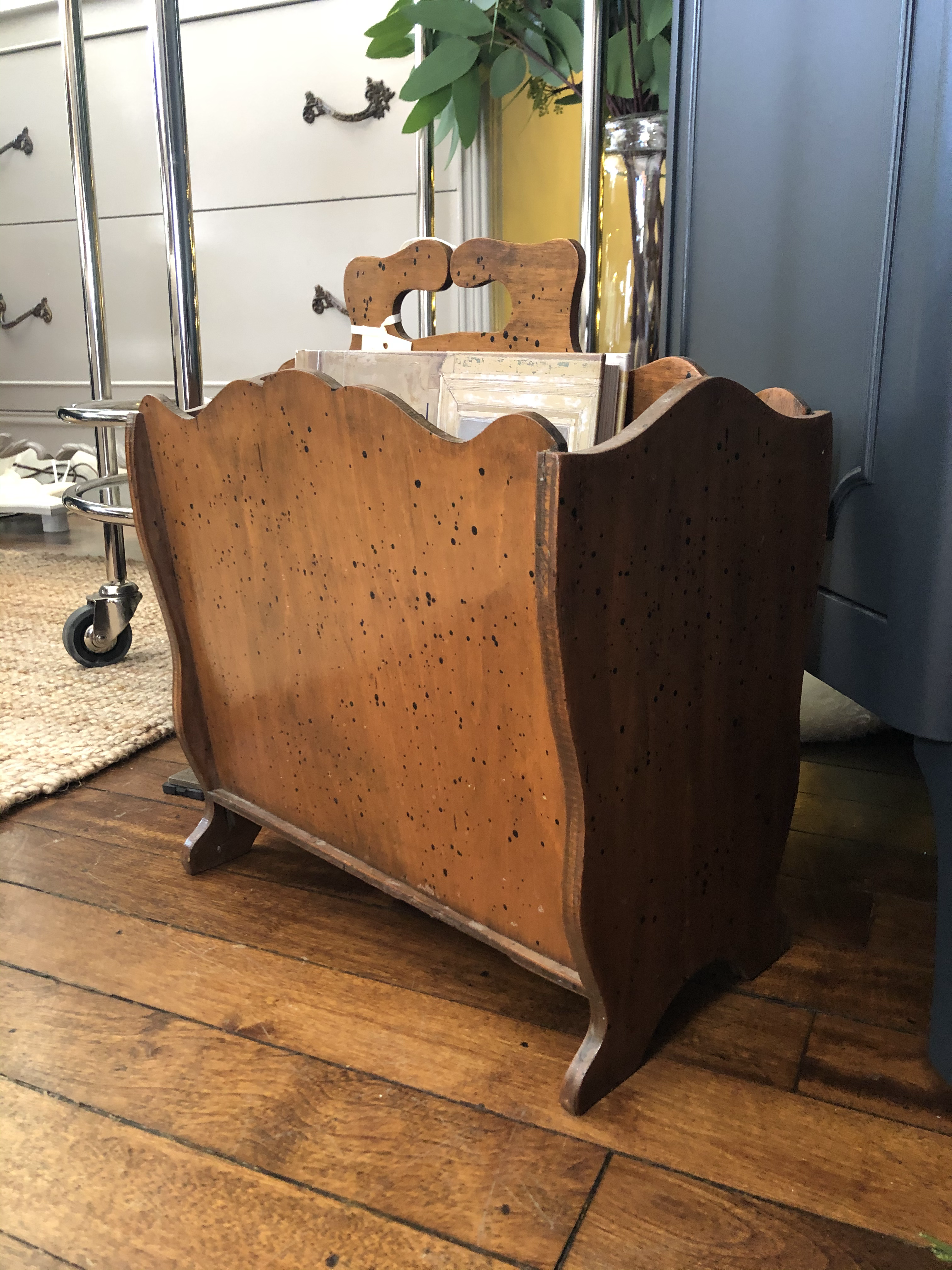Vintage Wooden Magazine Holder