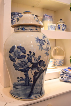 Vintage Blue and White Ginger Jar