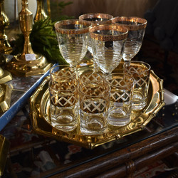 Gold Tray with Bamboo Detail