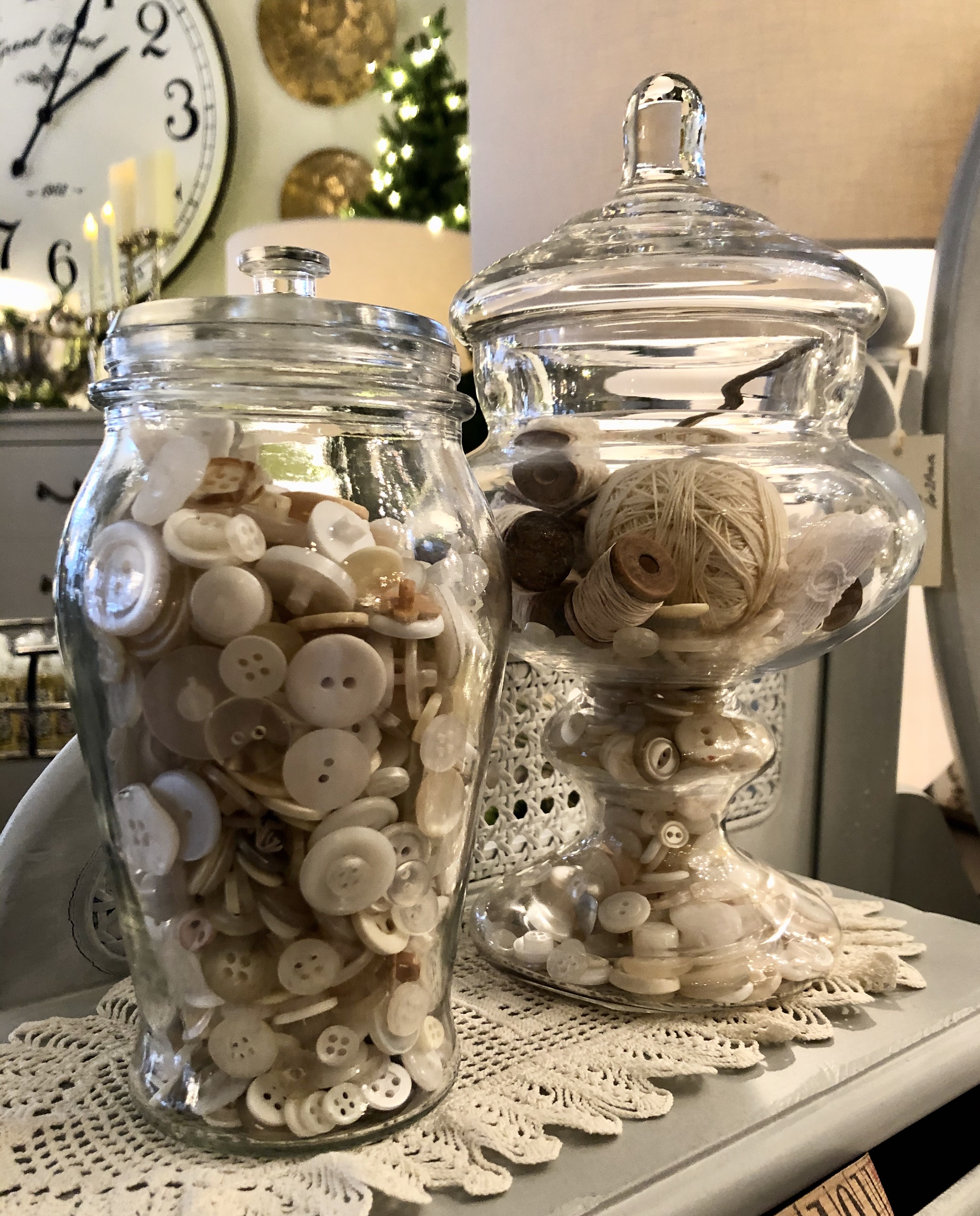 Vintage Jar & Button Display