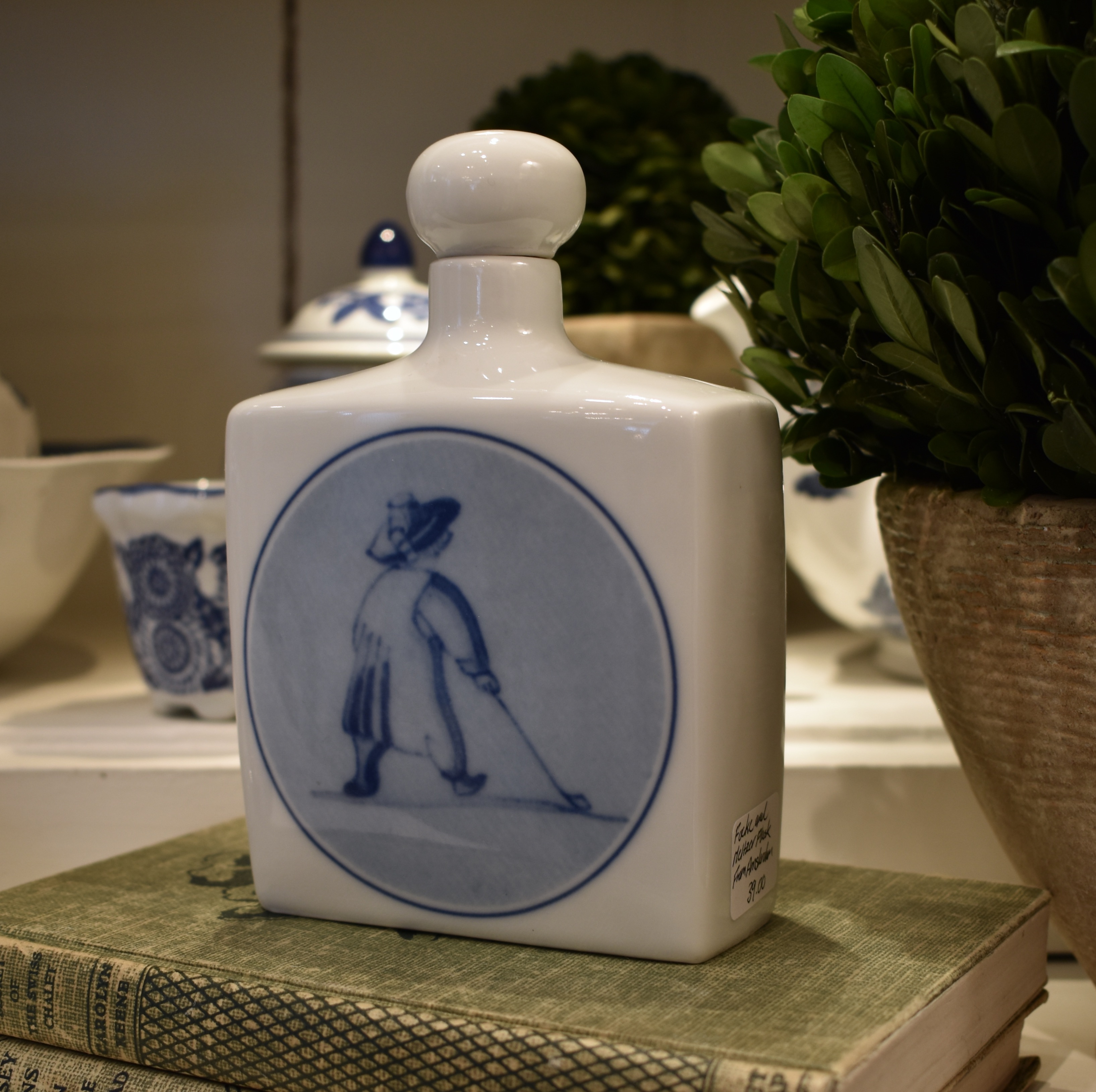 Vintage Focke & Meltzer Ceramic Flask