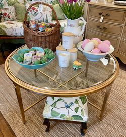 Gold Finish Round Coffee Table