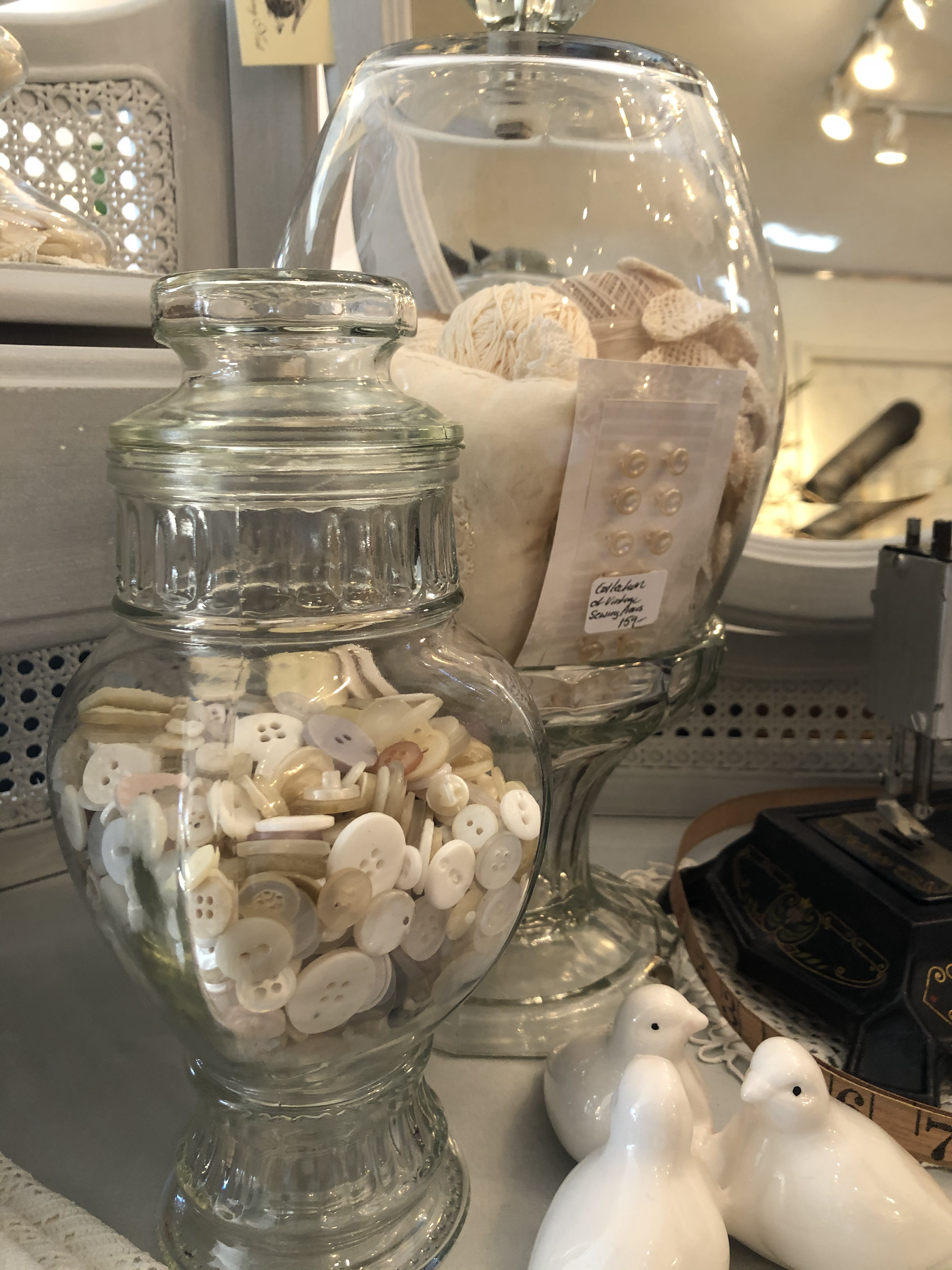 Decorative Vintage Button Jars