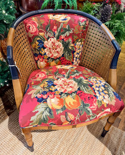 Vintage Cane Chair Completely Reupholstered