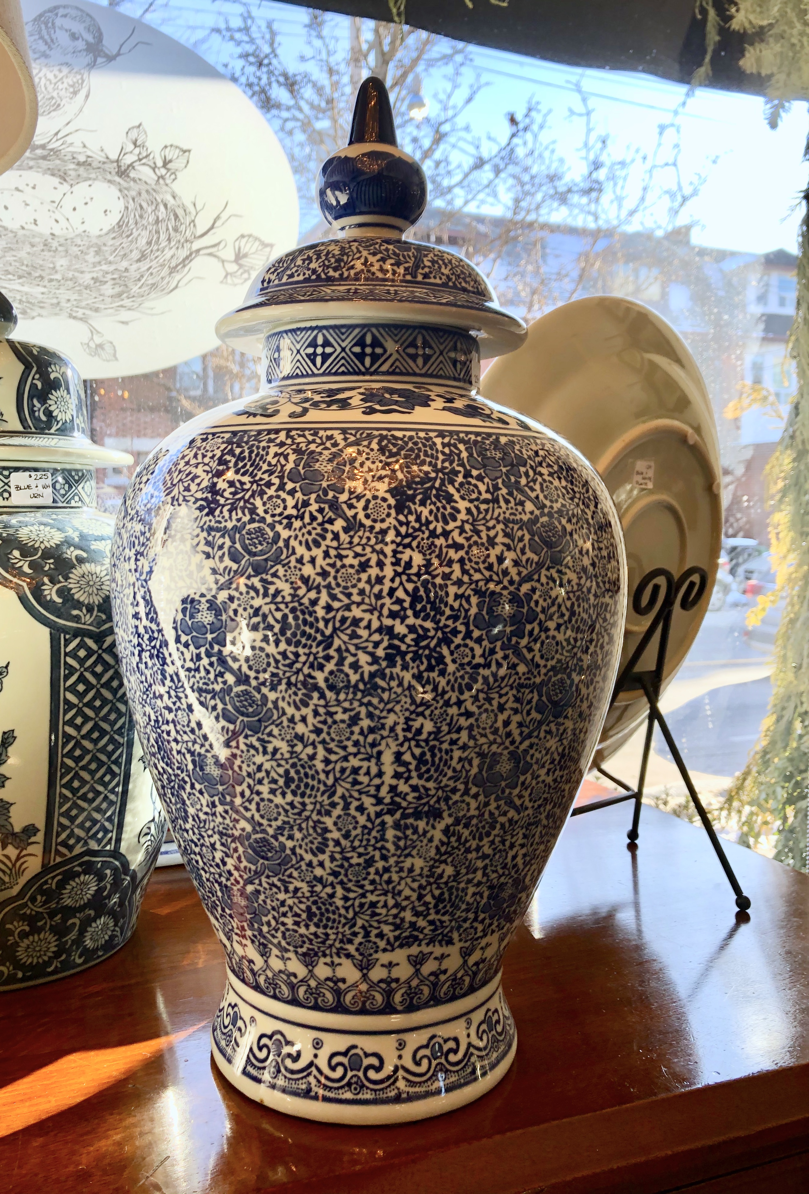 Large Blue Ginger Jar