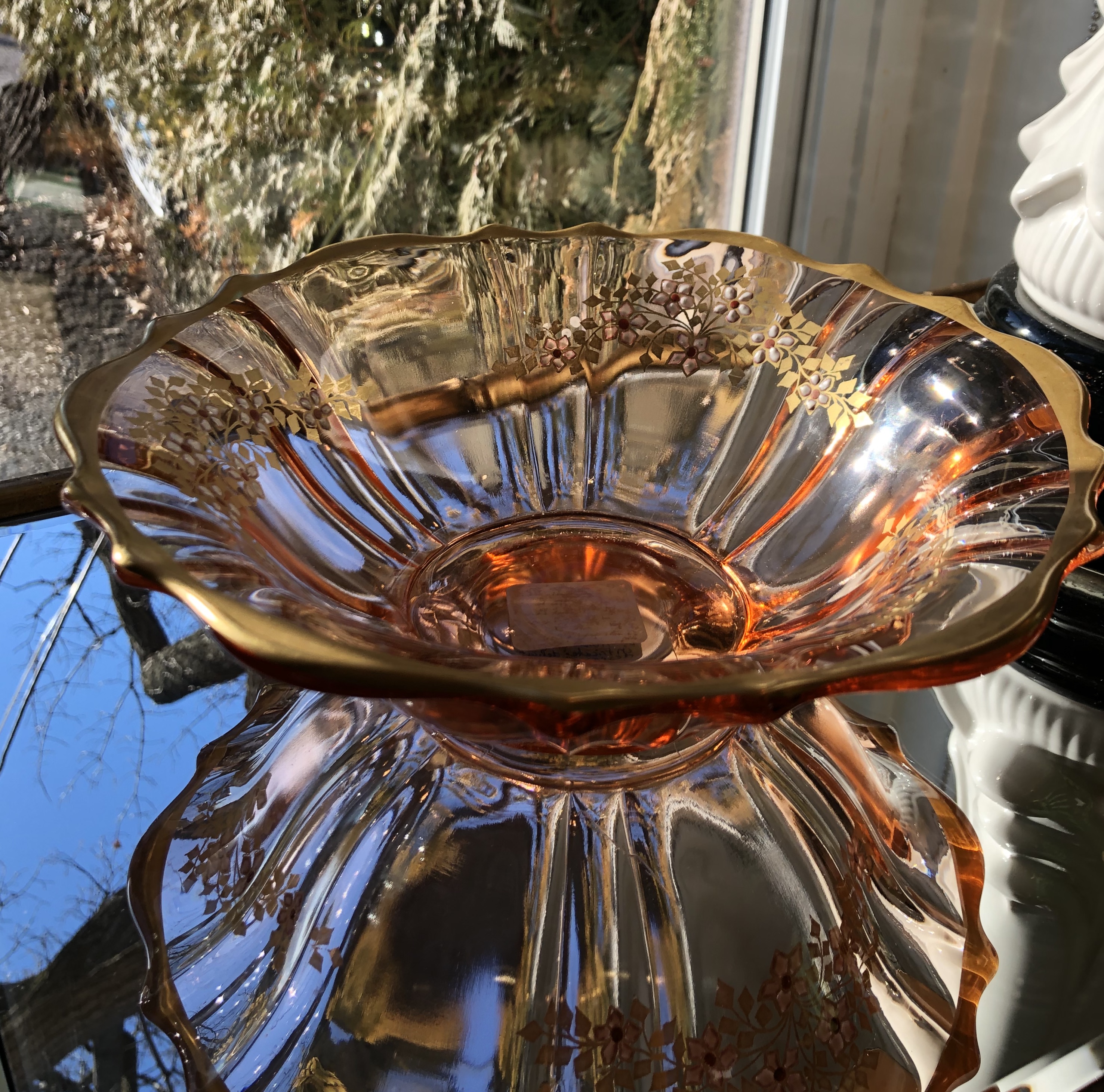 Antique Gold-Gilded Handpainted Bowl