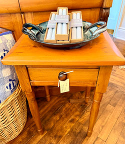 Antique Solid Wood Side Table
