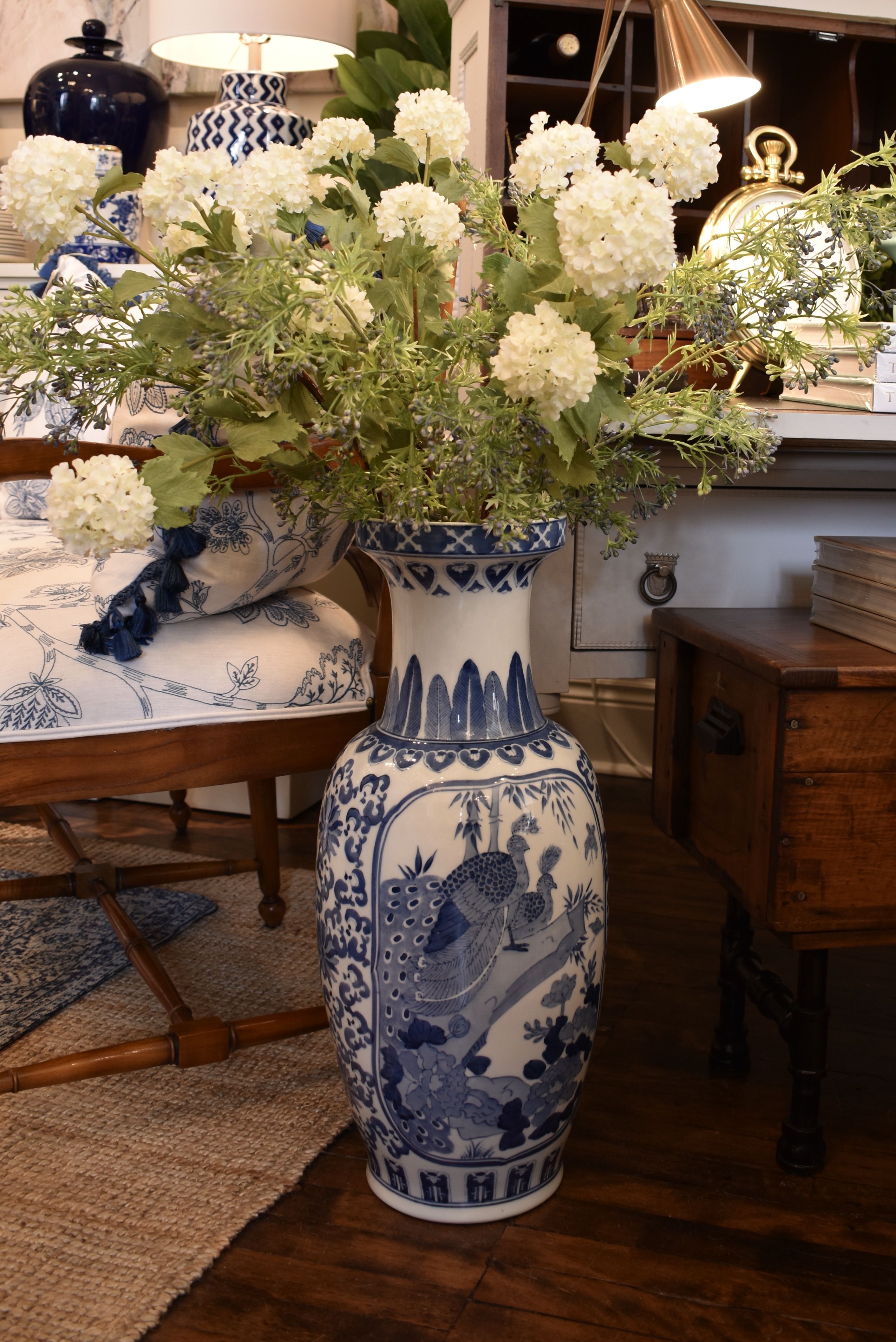 Tall Decorative Chinoiserie Vase