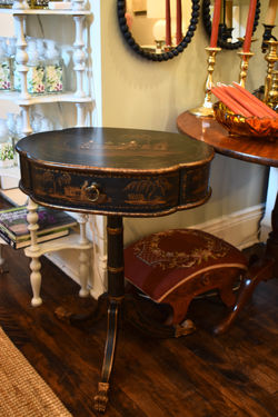 Vintage Chinoiserie Pedestal Table