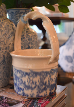 Signed Studio Art Ceramic Basket