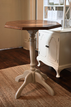 Small Painted Vintage Pedestal Table