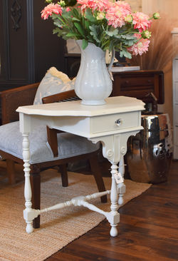 Vintage Painted Demi Table with Drawer