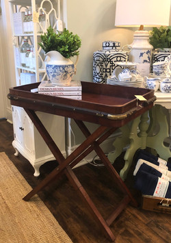 Leather Covered Butler Tray