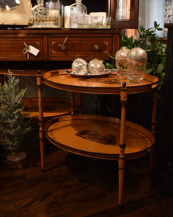 Vintage Two-Tiered French Tole Tray Tables