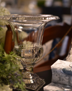 Sm Glass Footed Urn