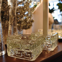 Riihimaki Taalari Vintage Glass Vase MCM candle holder