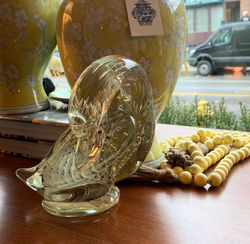 Vintage Heavy Art Glass Duck