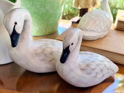 Carved Swan Statues